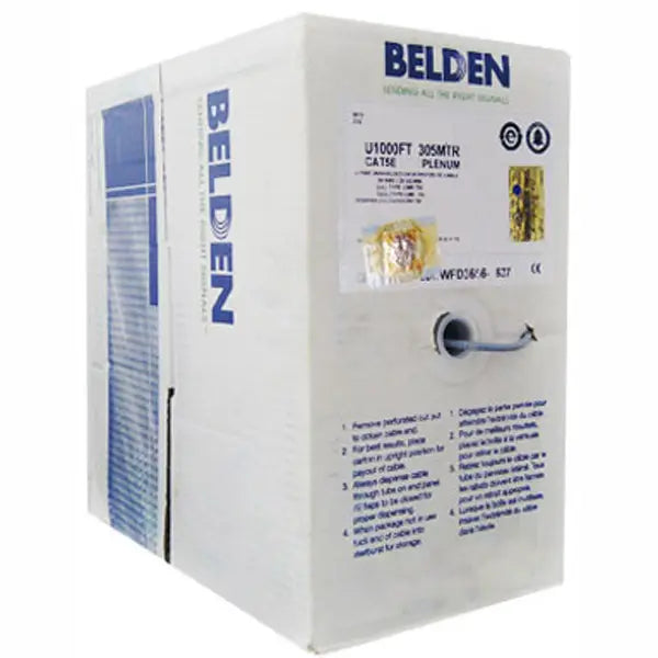 1000 ft. Solid UTP CAT5e (350MHz) Network Cable - FT6/CMP (Plenum) - Belden